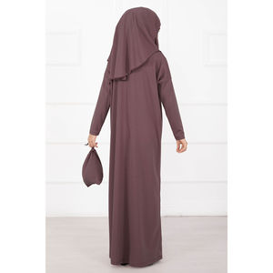 ชุดละหมาดเด็กสีชมพูอ่อนแบบเรียบง่าย ทรงตรง ดีไซน์ทันสมัย - Product Image 3