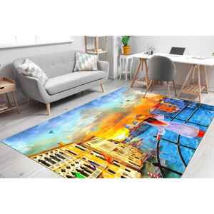 Tapis imprimé avec une vue sur le Grand Canal, tapis de voyage, tapis à motif abstrait, tapis en velours de luxe - Product Image 3