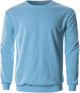 เสื้อสเวตเตอร์คอกลมคอกลมสำหรับบุรุษผ้าฝ้ายโพลีเอสเตอร์แบบสวมหัวสีล้วนสำหรับบุรุษ - Product Image 1