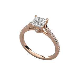 แหวนเพชรทรงเจ้าหญิง แหวนแต่งงานเพชรเลี้ยงในห้องปฏิบัติการ ชุบทอง 14K เงินสเตอร์ลิง ได้รับการรับรองจาก IGI เครื่องประดับสำหรับผู้หญิง - Product Image 1