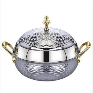 เครื่องอุ่นอาหารแบบตั้งโต๊ะทรงกลมหม้อปรุงอาหารหรูหราทำด้วยมือ - Product Image 3