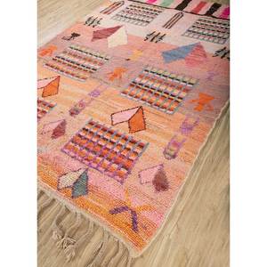 Alfombra de Lana Anudada a Mano Nuray, Patrón Geométrico Rosa y Morado para el Hogar, Pasillo, Sala de Estar, Rectangular, Pae-4523, Técnica de Alfombra Hecha a Mano - Product Image 2