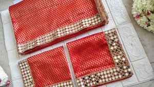 Rumala Doble de Tela Brocada con Encaje Gota para Bodas Sikh y Ceremonias Religiosas en Gurdwara, Sri Guru Granth Sahib Ji Rumala Sahib - Product Image 2