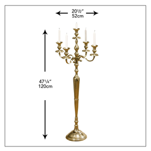 เชิงเทียนอลูมิเนียมสีทองโรแมนติกหรูหรา5แขนสำหรับงานแต่งงานวันวาเลนไทน์วันเกิดของตกแต่งบ้านของตกแต่งโรงแรม - Product Image 2