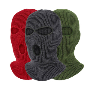 หมวกหน้ากากสกี3รูสำหรับเด็กผู้หญิงสำหรับฤดูหนาวหมวกสกีแบบ3รูสีชมพูสำหรับผู้หญิง - Product Image 1