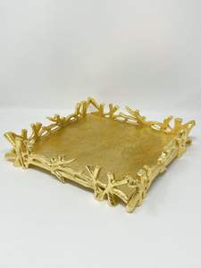 Plateau de service classique en laiton pour la maison hôtel et restaurant doré dernière conception plateaux de service en laiton fournitures de cuisine irrégulières - Product Image 6