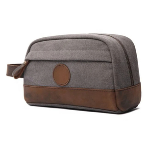 2025 nouveau produit écologique grande capacité toile pour trousse de toilette classique forme carrée noir Durable tissu sac cosmétique - Product Image 5