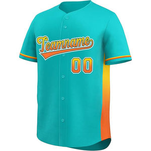 Maillot de baseball boutonné en gros de conception personnalisée 100% fabricant de maillot de baseball sublimé en polyester au Pakistan-Sialkot - Product Image 5