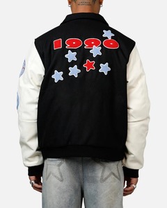Chaqueta Varsity de Cuero con Bordado Chenille de Lujo, Totalmente Personalizada OEM, para Hombre - Product Image 5