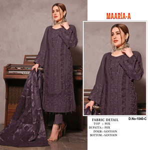Meilleur Tissu Nouveau Design Georgette Broderie Travail Salwar Kameez Avec Dupatta Indien Exportateur Et Fournisseur - Product Image 3