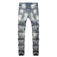 Jean en denim unisexe de haute qualité pour l'été et l'automne 2025, coupe droite, effet déchiré, style vintage, personnalisable OEM