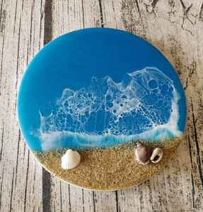 Ensemble de sous-verres en bois et résine polis faits à la main de luxe en gros, design classique pour la décoration de table, sous-verres promotionnels en 4 pièces, exportateur - Product Image 4