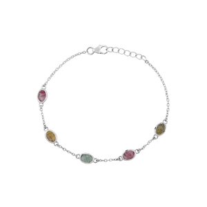 Classis meilleure vente 925 argent sterling tourmaline quartz multi couleur pierres précieuses bracelet bijoux - Product Image 1