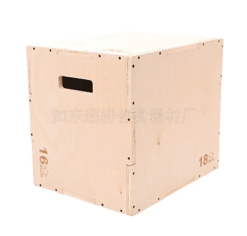 Kotak plyo plyometrik langsung dari pabrik kotak lompat kebugaran tiga dalam satu kotak lompat kayu