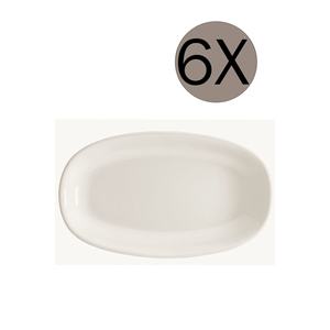 Juego de 6 Platos Ovalados de Diseño Minimalista Gourmet en Forma de Barco de 15x8.5 cm para Fiestas-Grm15oky - Product Image 1