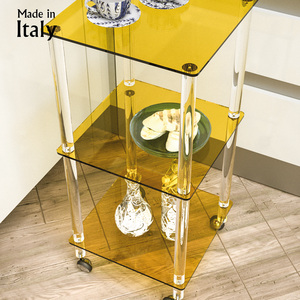 Chariot en acrylique transparent italien moderne avec conception de lumière réglable pour meubles de maison salon salle de bain villas - Product Image 4