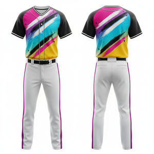 Uniforme de Béisbol de la Mejor Calidad, 100% Poliéster, Ligero, con Diseño de Nombre del Equipo, Ropa Deportiva para Verano e Invierno - Product Image 6