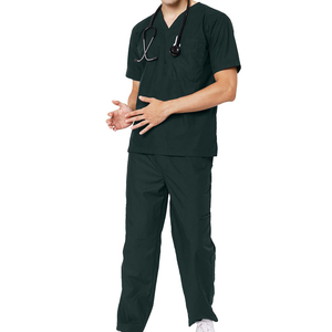 Ensemble d'uniformes médicaux tricotés en matière durable, col montant, manches courtes, anti-plis, haute qualité, pour usage hospitalier - Product Image 5