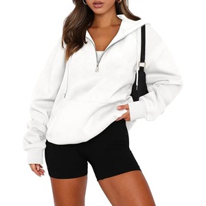 Crop Women Hooded Custom Logo Design Anti-Pilling Custom Women Hoodies Sweatshirt Cotton Warm Up Fleece Long Sleeves Hood - Product Image 3