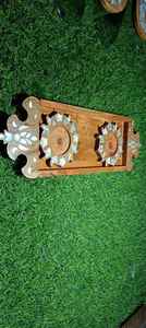 Bandejas de Madera Exquisitas para Servir Postres y Dulces con Incrustaciones de Nácar, Regalos Personalizados para el Ramadán - Product Image 3