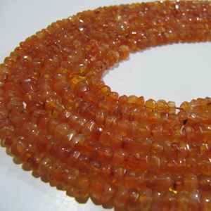 Natural cornalina Rondelle facetado 4-5mm cuentas de piedras preciosas hebra 13 pulgadas de largo - Product Image 1
