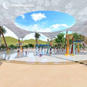 Disegno 3D di Parco Acquatico Casa sull'Acqua Negozio Acquatico in Vetroresina - Product Image 1