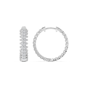 Pendientes de Aro de Oro Puro de 14k con Diseño Invertido de Diamantes Cultivados en Laboratorio de Corte Marquesa de 3 Quilates Ef/vs, para Regalo o Boda - Product Image 2