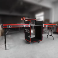 X-BASON personnalisé avec table de jambe pliante et tableLatch Systemd 18U Shock Mount Amplifier Rack Flight Case