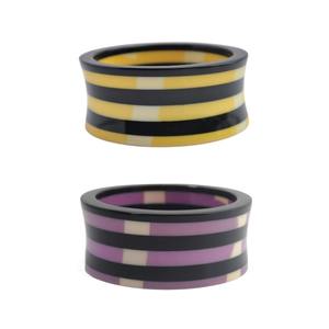 Bracelet tendance en résine ronde ondulation de l'eau rose rose Bracelet simple géométrique opaque scintillant brillant - Product Image 2