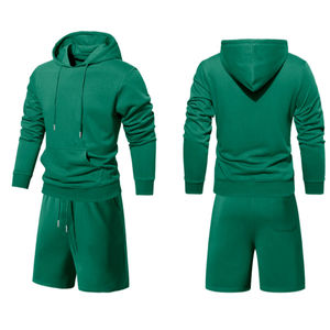 Conjunto Deportivo de Pantalón Corto y Sudadera con Capucha hasta la Rodilla, 100% Algodón, para Hombre, de Calidad Premium, Talla Grande, Marca Terzo Sports - Product Image 3