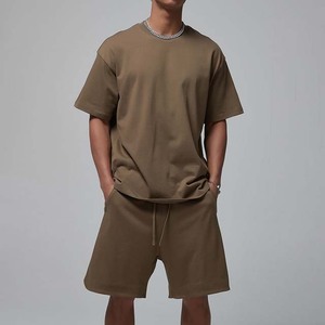 Camiseta personalizada con sublimación, conjunto de pantalones cortos para hombre, secado rápido, 100% algodón, estampado personalizado, conjuntos de pantalones cortos, camiseta de verano, pantalones cortos, dos piezas, OEM - Product Image 1