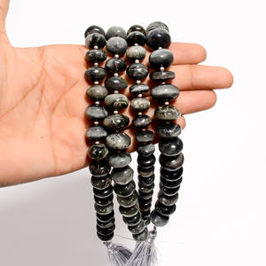 Cuentas de ojo de gato, cuentas lisas Rondelle de ojo de gato verde, cuentas de piedras preciosas de ojo de gato, cuentas de ojo de gato verde para hacer joyas - Product Image 2