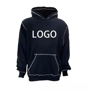 Sweat à capuche grande taille de haute qualité pour hommes, sweat à capuche avec logo imprimé personnalisé, couture contrastée, saison 2025 - Product Image 1