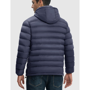 Vestes matelassées pour hommes personnalisables avec capuche Doublure chaude Conception coupe-vent et imperméable Fermeture éclair durable Veste pour hommes - Product Image 6
