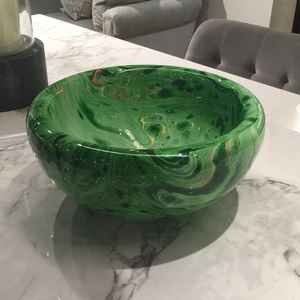 Ensemble de bols de service en résine jaune fabriqués à la main personnalisés de haute qualité hautement polis pour la maison hôtel Restaurant Carton emballé - Product Image 1