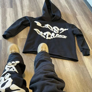 Chándal de gran tamaño de algodón 100% transpirable de lana de invierno Unisex personalizado con estampado Digital de alta calidad - Product Image 5