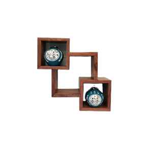 Étagère murale en bois Art Déco à 2 niveaux pour plantes, étagères murales décoratives par Z F Craft Impex - Product Image 5