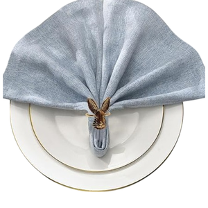 Anneau de serviette en argent double, porte-mouchoirs, décoration de table de maison antique, anneaux de serviette pour accessoires de table d'hôtel - Product Image 3