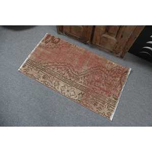 Vintage Turkish Small Rug 2x3.5 ft, <b>Red</b> Southwestern Rug <b>Wool</b> - Product Image 4