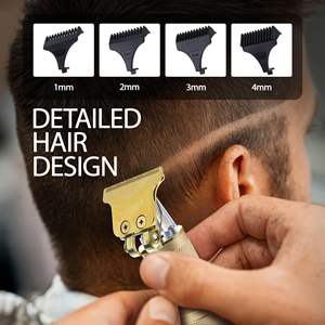 Recortadora de Barba de Precisión para Hombre T-Blade, Cuchillas de Titanio Doradas, 4 Peines Guía, Recargable y Sin Raspaduras, Resistente al Agua IPX7 - Product Image 1