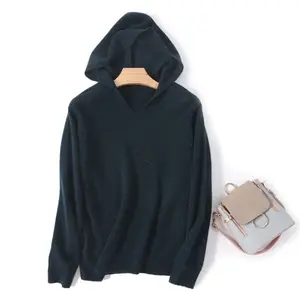 Oversized Hoodies Trong Phong Cách 2023 Phụ Nữ Mùa Thu Mùa Đông Quan Hệ Nhân Quả Lỏng Dài Tay Áo Áo Ấm 100% Cotton Len Dệt Kim Áo