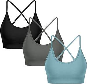 Soutien-gorge de sport personnalisé pour l'entraînement et la gym, confortable, sexy, à maintien élevé, dos croisé, avec coussinets et bonnets intégrés - Product Image 4