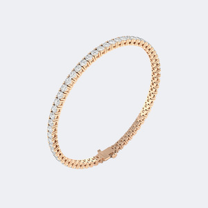 Brazalete de Tenis Premium con 5 Quilates de Circonitas Cúbicas Redondas, Engaste de Puntas Brillantes, Plata Pulida, Elegante Brazalete de Eslabones para Novia - Product Image 4