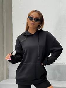 ชุดวอร์มผ้าฟลีซสำหรับผู้หญิงกางเกงขาบานคุณภาพสูงพร้อมฮู้ดชุดโลโก้ตามสั่ง - Product Image 6