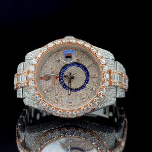 Reloj de Cuarzo con Diamantes Moissanite para Hombre con Esfera de Cristal, Correa de Acero Inoxidable, Diseño de Lujo, Piedras Brillantes de la India - Product Image 5