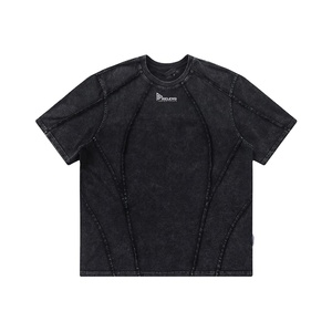 Camiseta Negra para Hombre con Efecto Ácido, Camisetas Lisas para Imprimir, 100% Algodón, Camisetas Estampadas, Camiseta Oversize, Camiseta Casual de Jersey - Product Image 1