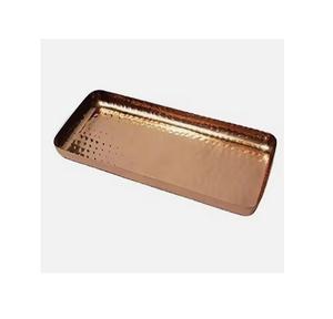 Bandeja de servicio martillada con diseño de aspecto Chapado en cobre moderno y elegante para mesa de comedor, bandeja de cobre para servir - Product Image 1