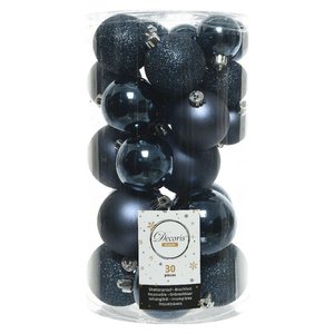 Juego de 30 Bolas de Navidad de Plástico Azul Noche Amicasa 9022991 para Decoraciones Festivas - Product Image 1