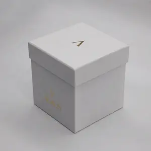 White Cardboard Gold Foil Crystal Ball Packaging Luxury Paper Gift Box With Foam Insert