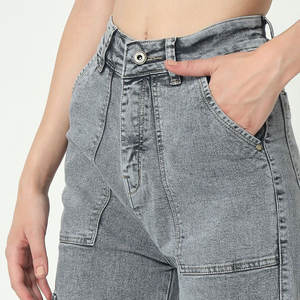 High Street Fashion Quick Dry Women Jeans Pant Plus Size Fresh Piece Transpirable Cotton Made Women Flared Jeans Pant - Product Image 6